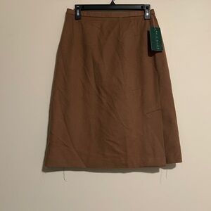 NEW! Harve Benard Tan A-Line Skirt Wool Size 10 - NWT Cottagecore